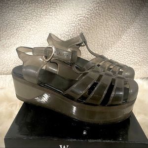 Rare platform jelly sandals.